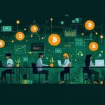Business team using cryptocurrency for payments